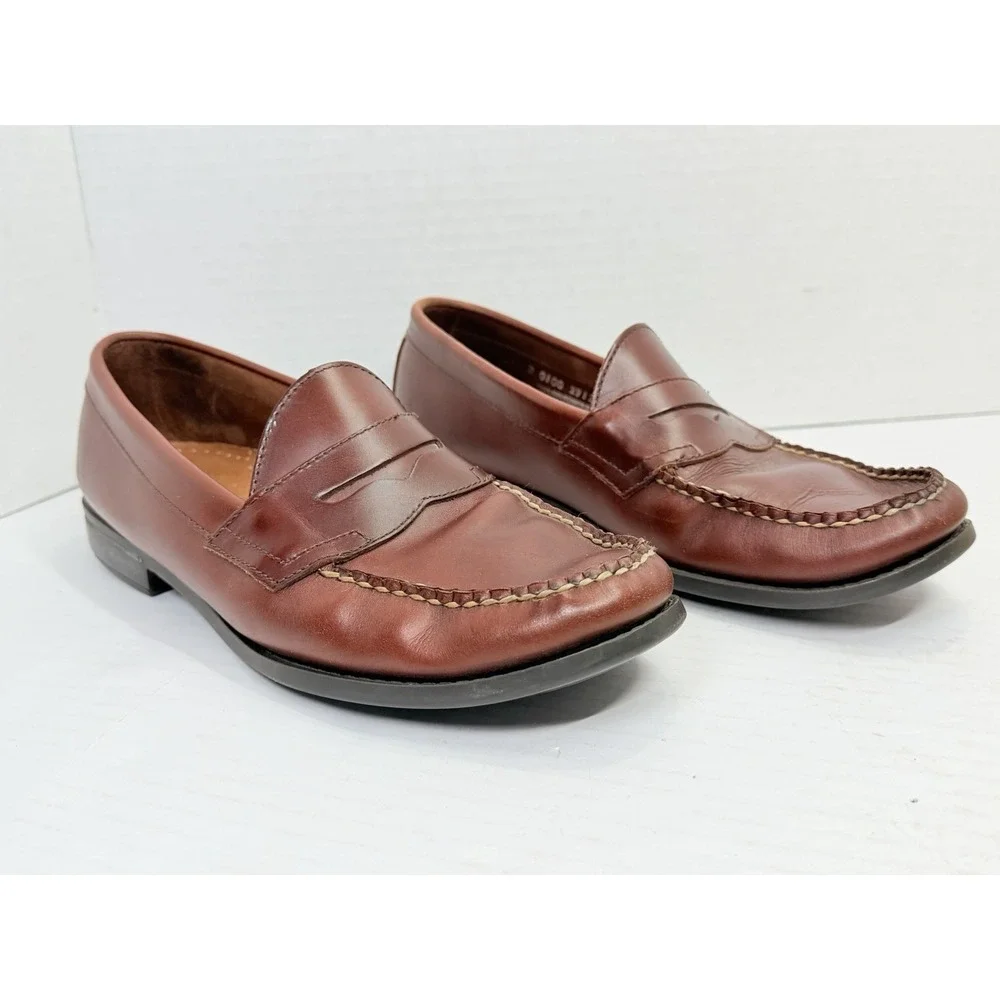 G.H. Bass Weejuns Martin Penny Loafers Brown Leather Men's 9.5D